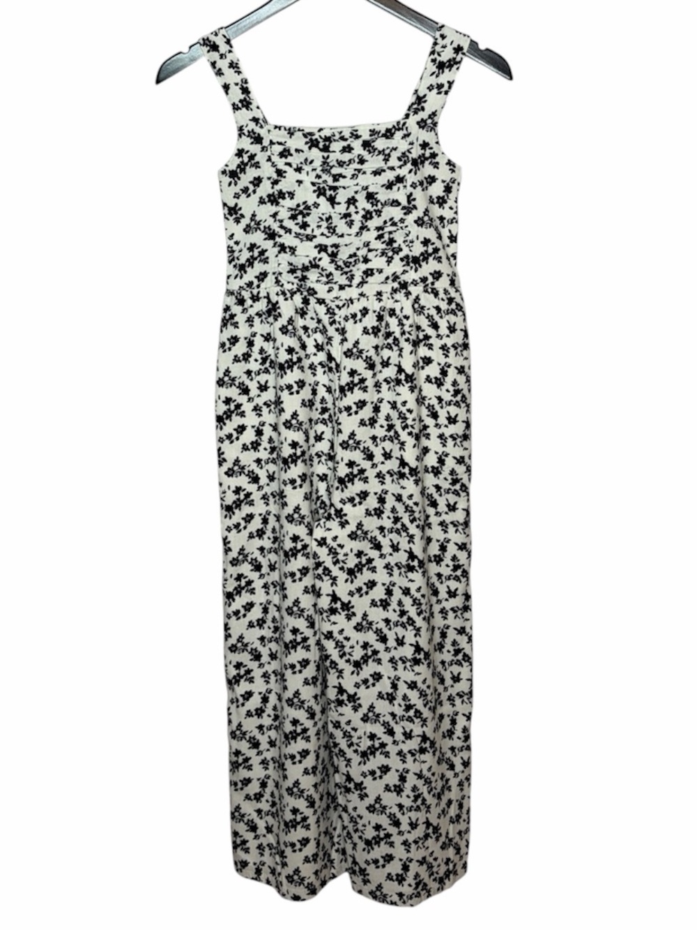NWT Abercrombie Kids Black and White Floral Jumpsuit Girls 9/10